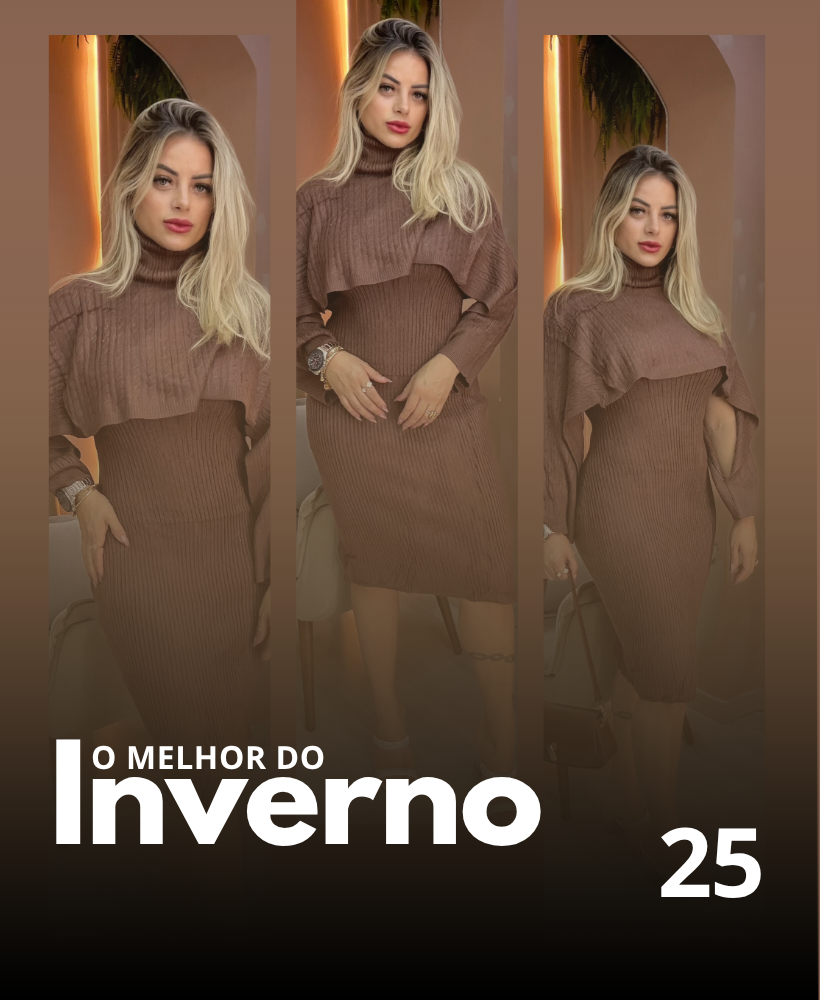 Mulher elegante com roupa de inverno Piettra Boutique